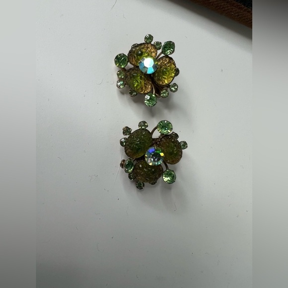 Vintage Jude Lee earrings with uranium crystals and lava rock - Picture 7 of 7